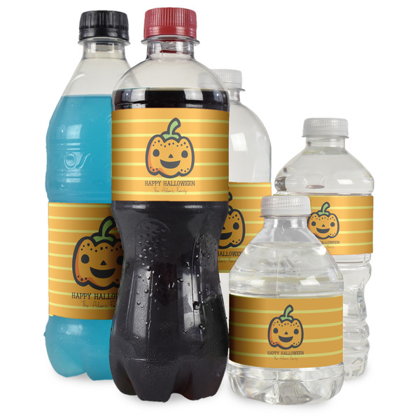 Halloween Pumpkin Water Bottle Label - Multiple Bottle Sizes