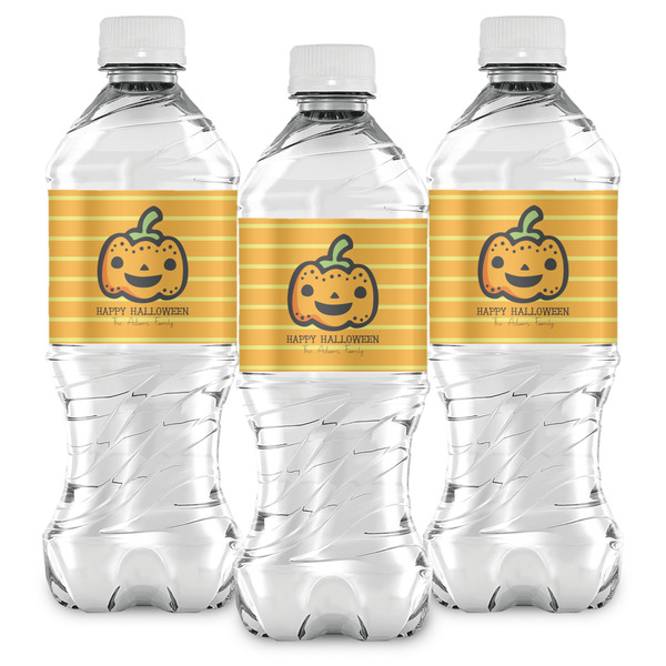 Halloween Pumpkin Water Bottle Labels - Front View