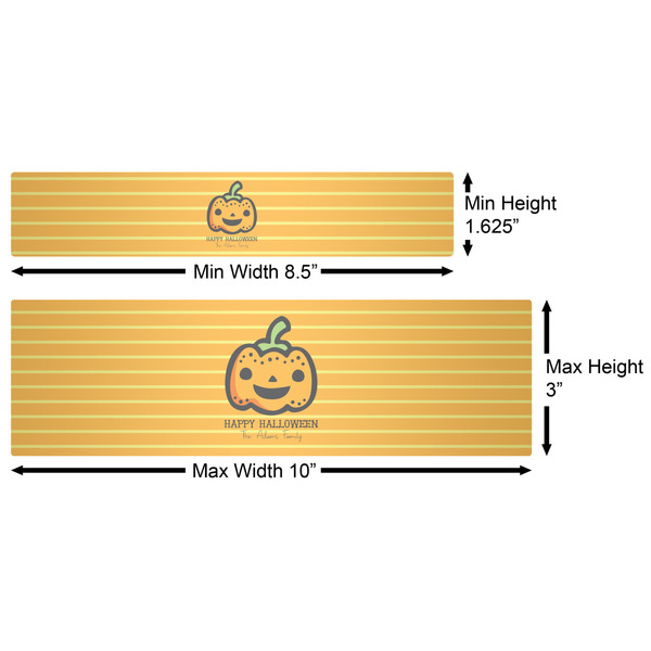Halloween Pumpkin Water Bottle Labels w/ Dimensions