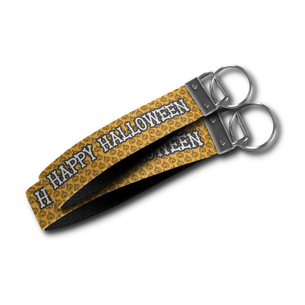 Halloween Pumpkin Webbing Keychain FOBs - Size Comparison