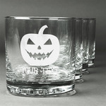 Halloween Pumpkin Whiskey Glasses (Set of 4) (Personalized)