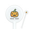 Halloween Pumpkin 5.5" Round Plastic Stir Sticks - White - Single Sided (Personalized)
