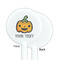 Halloween Pumpkin White Plastic 5.5" Stir Stick - Single Sided - Round - Front & Back