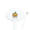 Halloween Pumpkin White Plastic 7" Stir Stick - Oval - Closeup