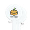Halloween Pumpkin White Plastic 7" Stir Stick - Single Sided - Round - Front & Back