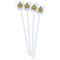 Halloween Pumpkin White Plastic Stir Stick - Double Sided - Square - Front