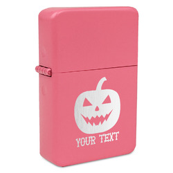 Halloween Pumpkin Windproof Lighter - Pink - Single Sided & Lid Engraved (Personalized)
