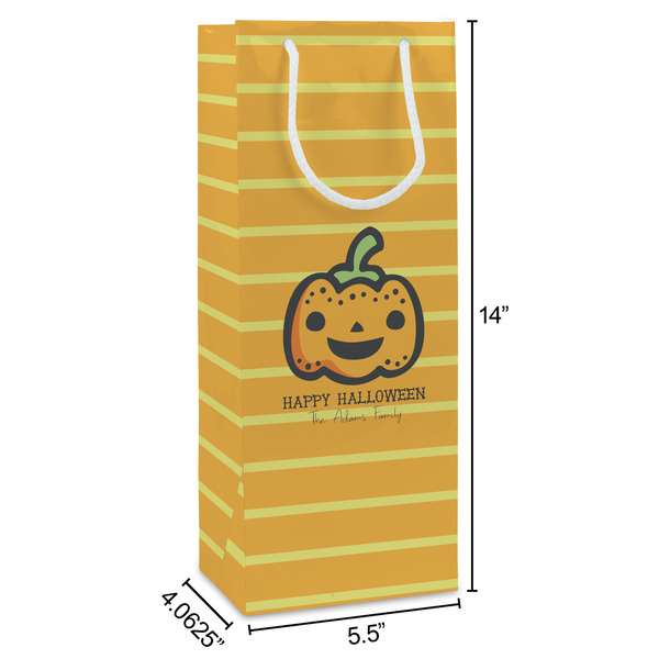 Halloween Pumpkin Wine Gift Bag - Dimensions