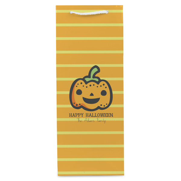 Halloween Pumpkin Wine Gift Bag - Gloss - Front