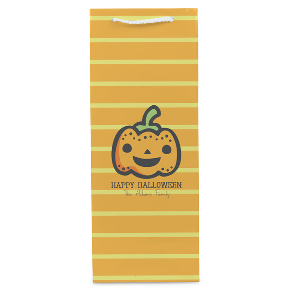 Halloween Pumpkin Wine Gift Bag - Matte - Front