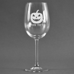Halloween Pumpkin Wine Glass (Single) (Personalized)