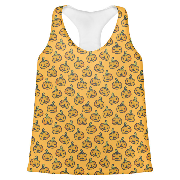 Custom Halloween Pumpkin Womens Racerback Tank Top - 2X Large