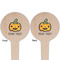 Halloween Pumpkin Wooden 4" Food Pick - Round - Double Sided - Front & Back