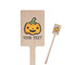 Halloween Pumpkin Wooden 6.25" Stir Stick - Rectangular - Closeup