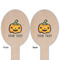 Halloween Pumpkin Wooden Food Pick - Oval - Double Sided - Front & Back