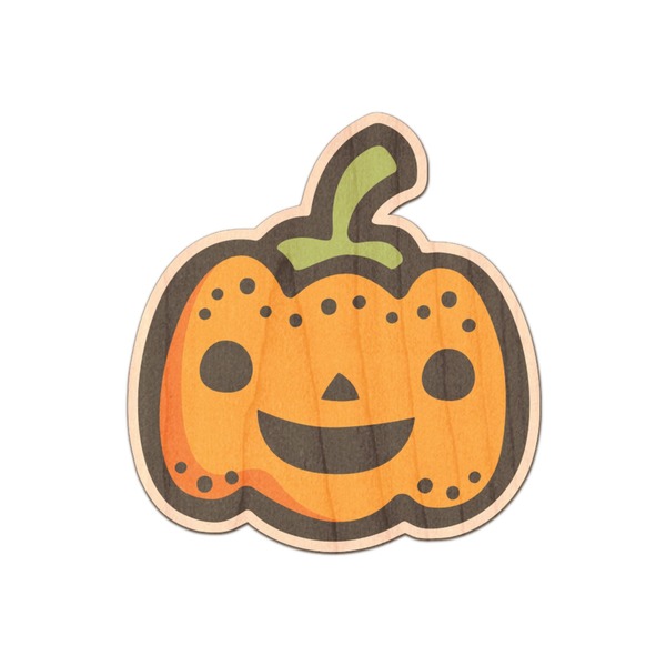 Custom Halloween Pumpkin Genuine Maple or Cherry Wood Sticker