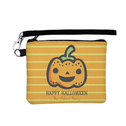 Halloween Pumpkin Wristlet ID Case w/ Name or Text