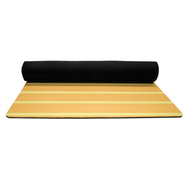 Halloween Pumpkin Yoga Mat Rolled up Black Rubber Backing