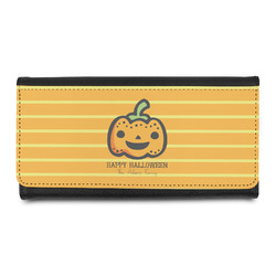 Halloween Pumpkin Leatherette Ladies Wallet (Personalized)