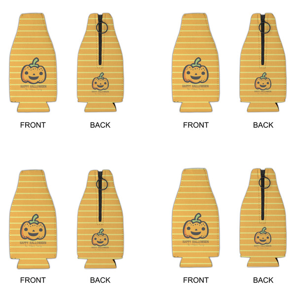 Halloween Pumpkin Zipper Bottle Cooler - Set of 4 - APPROVAL