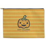 Halloween Pumpkin Zipper Pouch - Large - 12.5"x8.5" (Personalized)