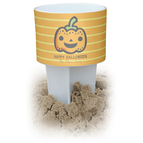 Custom Halloween Pumpkin Beach Spiker Drink Holder (Personalized)