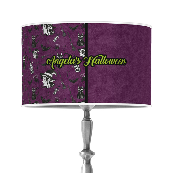 Custom Witches On Halloween 12" Drum Lamp Shade - Poly-film (Personalized)