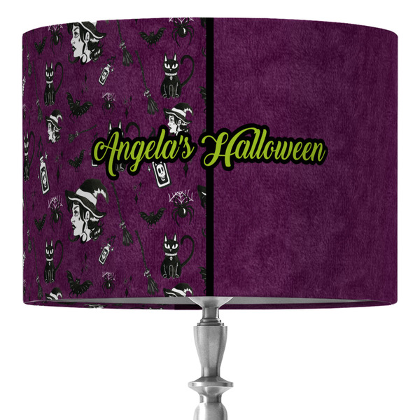 Custom Witches On Halloween 16" Drum Lamp Shade - Fabric (Personalized)