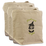 Witches On Halloween Reusable Cotton Grocery Bags - Set of 3 (Personalized)