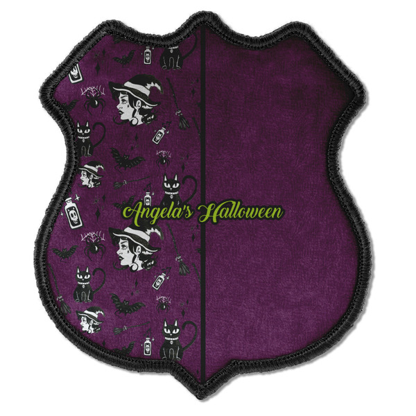 Custom Witches On Halloween Iron On Shield Patch C w/ Name or Text