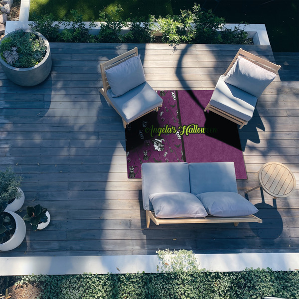 Witches On Halloween 5'x7' Patio Rug - In context