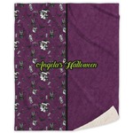 Witches On Halloween Sherpa Throw Blanket (Personalized)