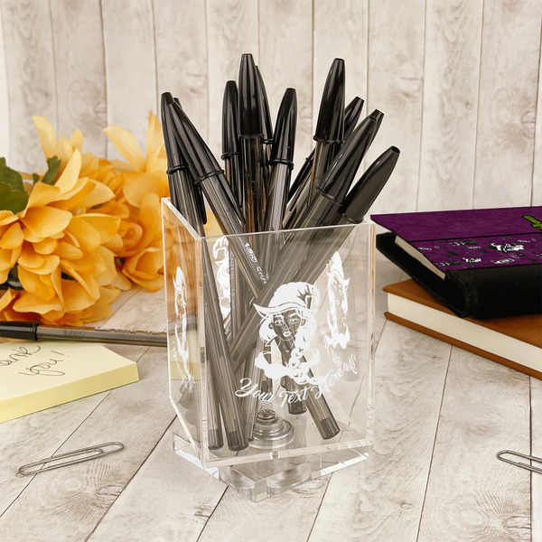 Witches On Halloween Acrylic Pencil Holder - IN CONTEXT