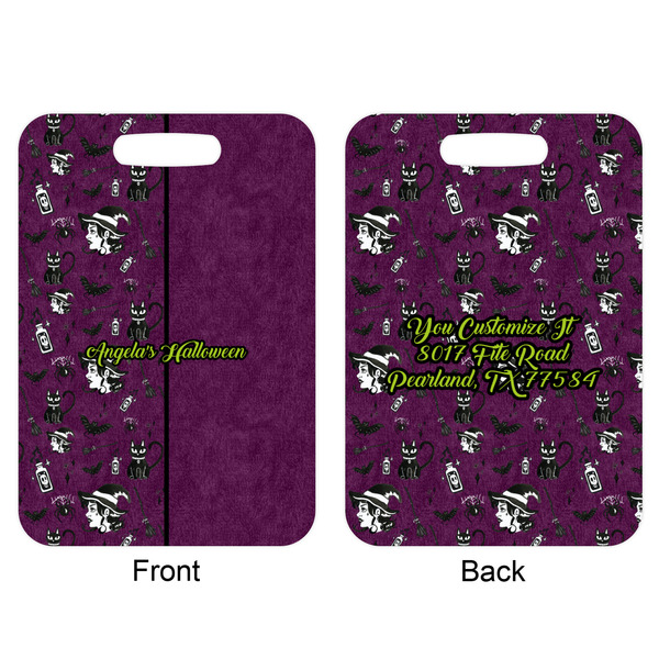 Witches On Halloween Aluminum Luggage Tag (Front + Back)