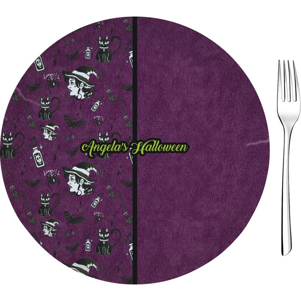 Custom Witches On Halloween 8" Glass Appetizer / Dessert Plates - Single or Set (Personalized)