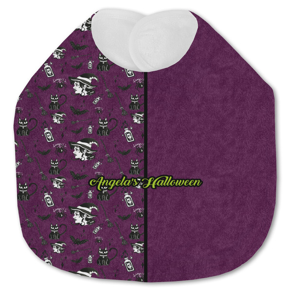 Custom Witches On Halloween Jersey Knit Baby Bib w/ Name or Text