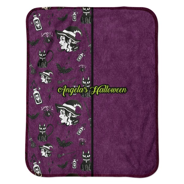 Witches On Halloween Baby Sherpa Blanket - Flat