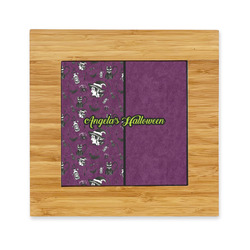 Witches On Halloween Bamboo Trivet with Ceramic Tile Insert (Personalized)