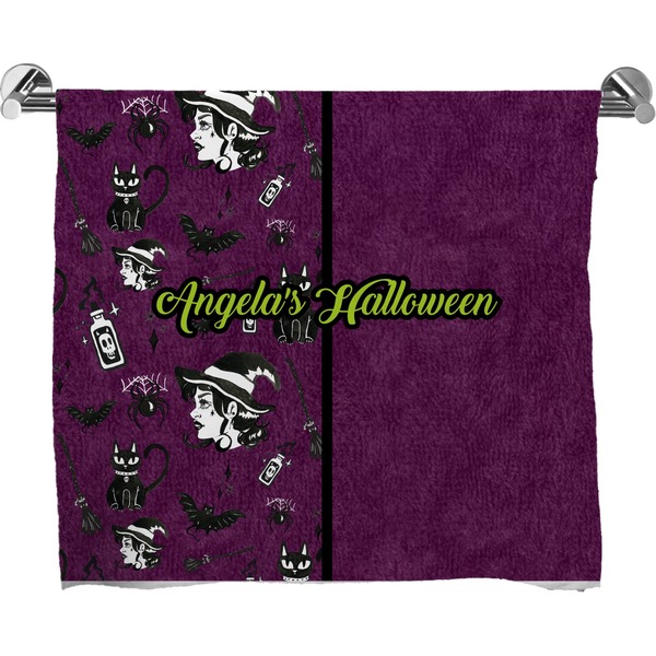 Custom Witches On Halloween Bath Towel (Personalized)