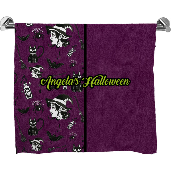 Custom Witches On Halloween Bath Towel (Personalized)