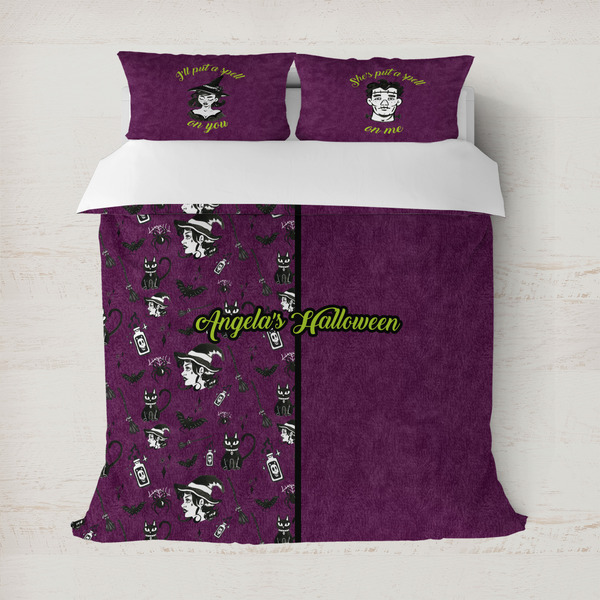 Custom Witches On Halloween Duvet Cover (Personalized)