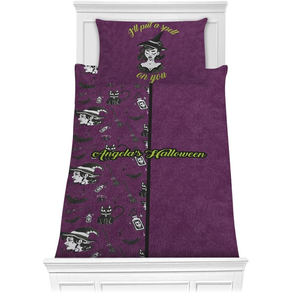 Custom Witches On Halloween Comforter Set - Twin (Personalized)