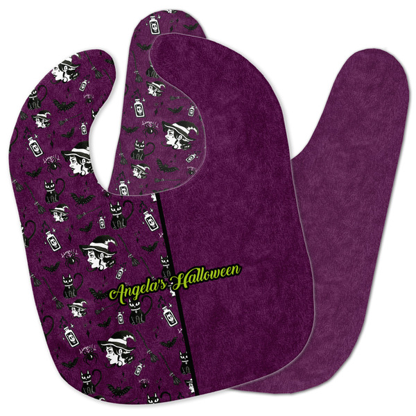 Custom Witches On Halloween Baby Bib w/ Name or Text