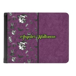 Witches On Halloween Genuine Leather Men's Bi-fold Wallet (Personalized)