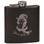 Witches On Halloween Black Flask Set (Personalized)