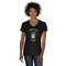 Witches On Halloween Black V-Neck T-Shirt on Model - Front