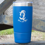 Witches On Halloween 20 oz Stainless Steel Tumbler - Royal Blue - Single Sided (Personalized)