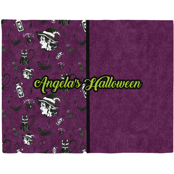 Custom Witches On Halloween Woven Fabric Placemat - Twill w/ Name or Text