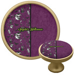 Witches On Halloween Cabinet Knob - Gold (Personalized)