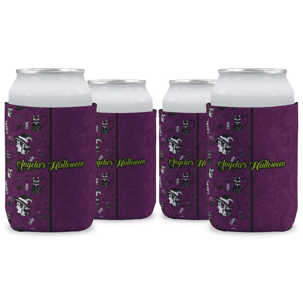 Custom Witches On Halloween Can Cooler (12 oz) - Set of 4 w/ Name or Text